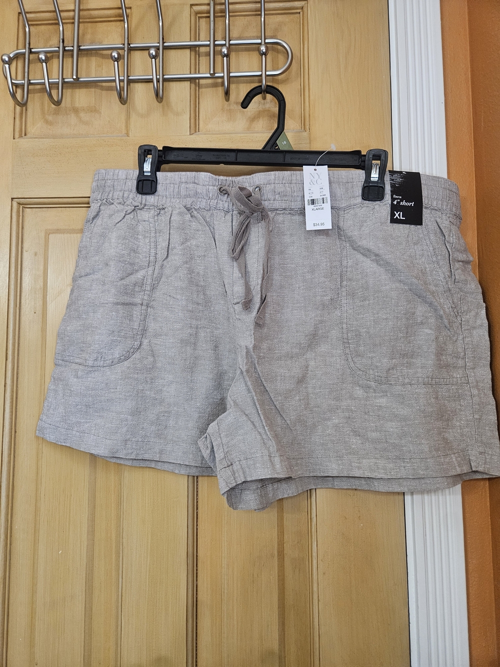 Soho High-Waist Linen-Blend Drawstring Shorts - Light Taupe